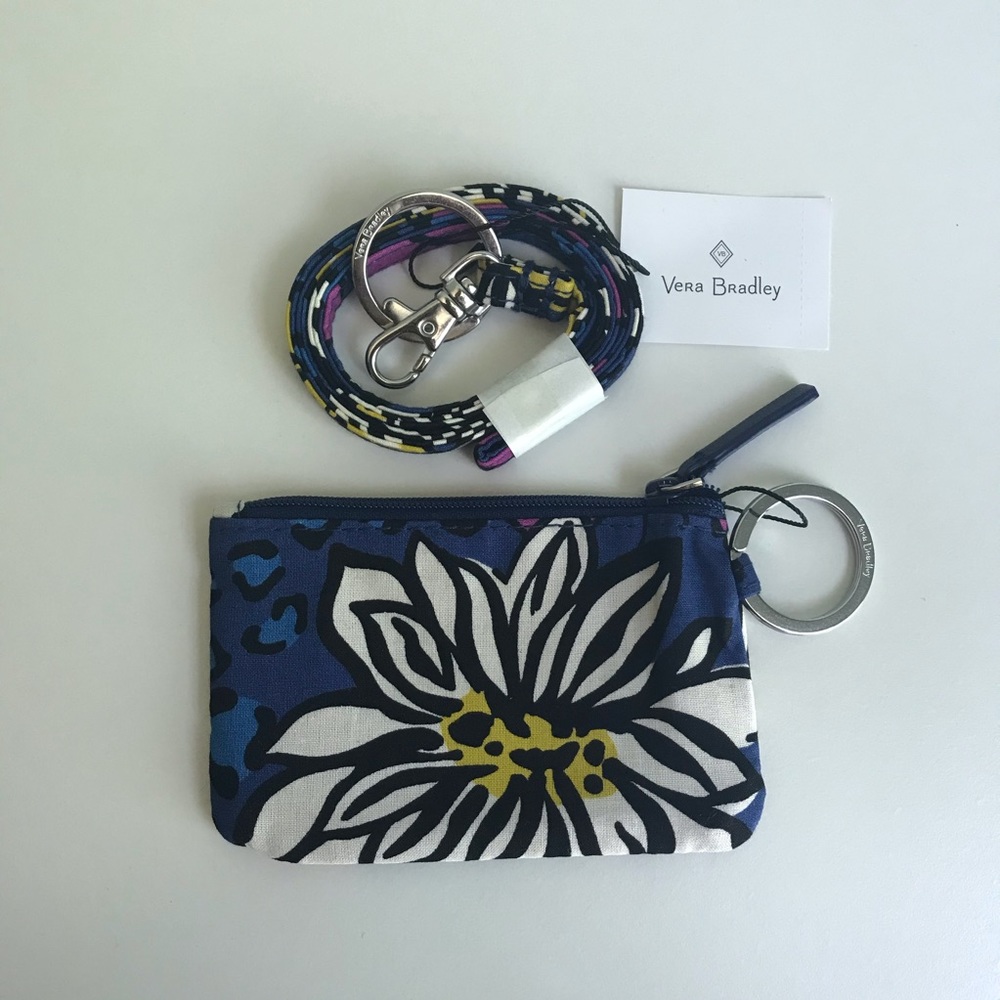 Vera Bradley African Violet Zip ID Lanyard